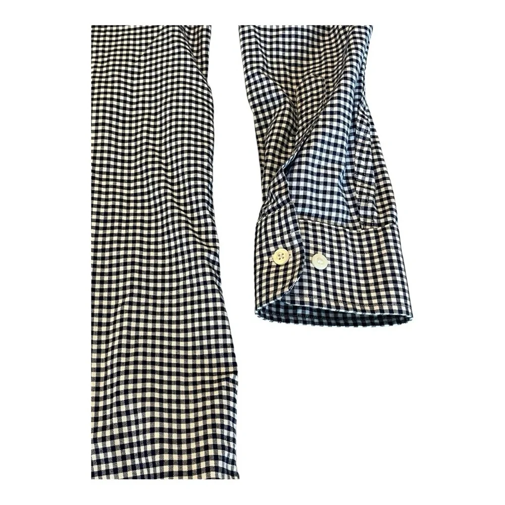Banana Republic Slim Fit Navy Gingham‎ Plaid Oxford Shirt XL Tall